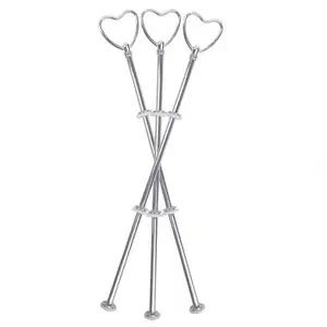 heart shape 3 Tier Cake Plate Stand Handle Mold Crown Hardware Holder for Wedding and Party Cupcake Serving