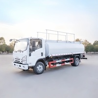Camion-citerne à huile ISUZU 4X2, camion-citerne de ravitaillement en huile 150-250HP, camion-citerne à carburant en acier inoxydable 10CBM