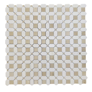 Captivating Geometric Design Elegant <strong>White</strong> Cream Marfil Natural Marble <strong>Mosaic</strong> <strong>Tile</strong> for Interior Wall Villa Use European Style - Product Image 6