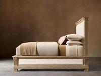 Cadre de lit double en chêne RH, taille Queen, style américain moderne, rembourré et personnalisable, 1800x2000mm