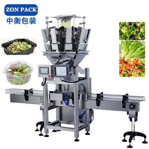 Tự động quy mô máy đóng gói 10/14/16 Dimple rầy không thấm nước <span class=keywords><strong>multihead</strong></span> định lượng Rau Salad - Product Image 3