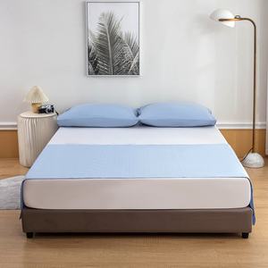 Sábana Plana Azul con Diseño Liso para Cama, 400 Hilos, 95% Algodón, Antiestática, Duradera, Ecológica, Bordada, de Calidad Superior - Product Image 2