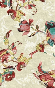 Hand Tufted Floral Design Custom Colors Custom Shape Wool Silk Area Rug Rectangle Modern Style Stain Resistant Non-Slip - Product Image 3