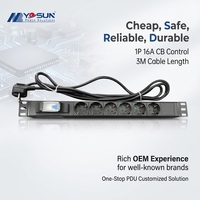 PDU 1U 6 prises à montage en rack, unité de distribution d'alimentation 19 pouces avec interrupteur pour armoire serveur et rack réseau