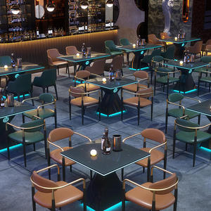 Ensemble de table et de chaises de bar futuristes Cyberpunk à LED |   Meubles de salon luxueux à bords lumineux |   Sièges professionnels pour restaurants et clubs - Product Image 4