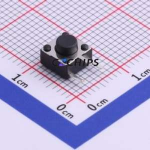 K2-1102DE-C4SW-04 Tactile Switch Bent Lead Through Hole-3P,6x6mm Switch 2.5N Right Angle Insert 6mm 6mm - Product Image 1