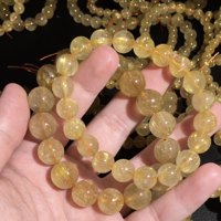 Pierre naturelle dorée de qualité 3A/cristal de Quartz titane doré/Bracelet de Quartz rutilé doré