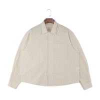 Chemises à manches longues pour hommes, 100% coton, rayures fines personnalisées, coupe droite, de haute qualité