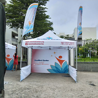 DF bannière Gazebo 10ft Auvent Pop Up Tente Pliable Tente Rétractable Logo Personnalisé Imprimé 3x3 3x4.5 Tentes Pliables Extérieures
