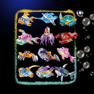 Jouet de construction en plastique ABS, 40 pièces, puzzle d'animaux marins transparents, jouet éducatif pour les enfants de 14 ans et plus - Product Image 3
