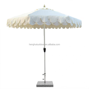 Muebles de exterior café blanco logotipo personalizado 9 pies parasol sombrillas piscina madera festoneado <span class=keywords><strong>Patio</strong></span> sombrillas jardín playa sombrillas - Product Image 3