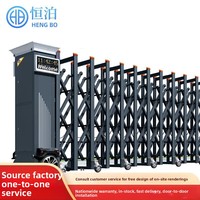 Porte coulissante télescopique électrique Hengbo pour usine, bâtiment, école, communauté – Design moderne minimaliste, télécommande intelligente, automatique
