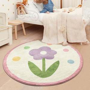 Tapis de jeu pour bébé doux et plus épais, rond, antidérapant, pour ramper sur le sol - Product Image 1
