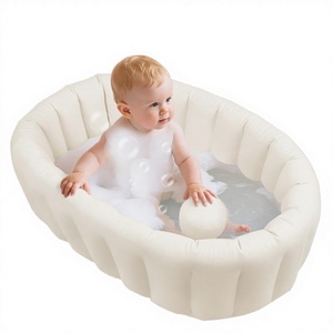 <span class=keywords><strong>Bañera</strong></span> Inflable de PVC para Bebés, Plegable y Portátil, <span class=keywords><strong>con</strong></span> Orificio de Drenaje, para Bebés de 0 a 24 Meses (Blanca) - Product Image 1