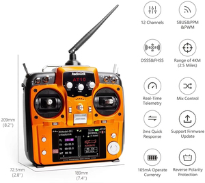 Radiolink AT10 II 12CH RC Émetteur et Récepteur <span class=keywords><strong>R12DS</strong></span> 2.4G DSSS & FHSS Radio Télécommande pour RC Drone/Aile Fixe - Product Image 2