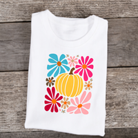 Vente en gros de motifs de fleurs de citrouille pour transfert thermique DTF pour t-shirts