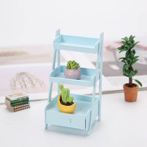 Bois 3 couches présentoir fleur support support étagère 1/12 Miniature jardin décor maison de poupée meubles accessoire - Product Image 1