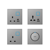 Interrupteurs muraux de luxe C1 ultra-minces en verre dépoli, prises électriques, style moderne, décoration intérieure, bureau, hôtel