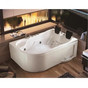 Baignoire à remous en acrylique rectangulaire pour 2 personnes, bain à remous pour couples, bain à remous hydro-massant, spa intérieur, baignoire d'angle double, baignoire luxueuse - Product Image 2