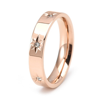 Bague Chevalière Octogonale en Acier Inoxydable Plaqué Or 18K avec Zircon Taille Princesse, Bijou Tendance pour Femme, Cadeau Étoile Polaire pour Mariage
