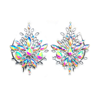 Autocollants de gros en strass pour mamelons, bijoux corporels en acrylique pour festivals et carnavals, autocollants temporaires en cristal