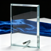 Trophée en verre cristal transparent avec support métallique, plaque de récompense en verre, cadeau en cristal, prix pour les gagnants, cérémonie de reconnaissance du personnel