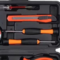 Ensemble d'outils ménagers 9 pièces LL002-0, kit d'outils portables avec boîte de rangement, tournevis, pince, couteau utilitaire pour la réparation et le bricolage à domicile