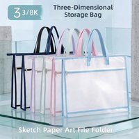 Pochette transparente A3 imperméable extra-large avec fermeture éclair pour documents, idéale pour les fournitures scolaires et les devoirs des élèves du primaire et du collège