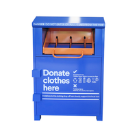 Caja de donación de ropa personalizada de fábrica inteligente con pantalla Led Caja de donación de ropa inteligente Papelera de reciclaje de ropa de metal