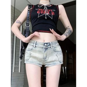 กางเกงขาสั้นผ้าเดนิมย้อนยุคสีฟ้าสำหรับผู้หญิงกางเกงขาตรง/กลาง/สูงขายาวลำลองฟอกสี2025ฤดูร้อน - Product Image 5