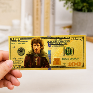 Uang Kertas Fantasi Berlapis Emas -100 Dolar Koleksi Bahan PET Dua Sisi Karakter Mirip Elf Pahlawan Muda Hadiah Dekorasi Rumah - Product Image 2