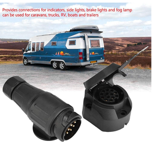 13Pin römork fiş adaptörü römork soket 13 pin konnektör tutucu yuvarlak konnektör ve çekme Hitch için Tow kablo değiştirme - Product Image 5