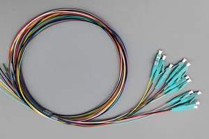 1M 1,5 M Multimodo OM3 50/125 0,9mm LSZH 12 Color LC UPC Conectores Pigtails con Aqua Boot - Product Image 3