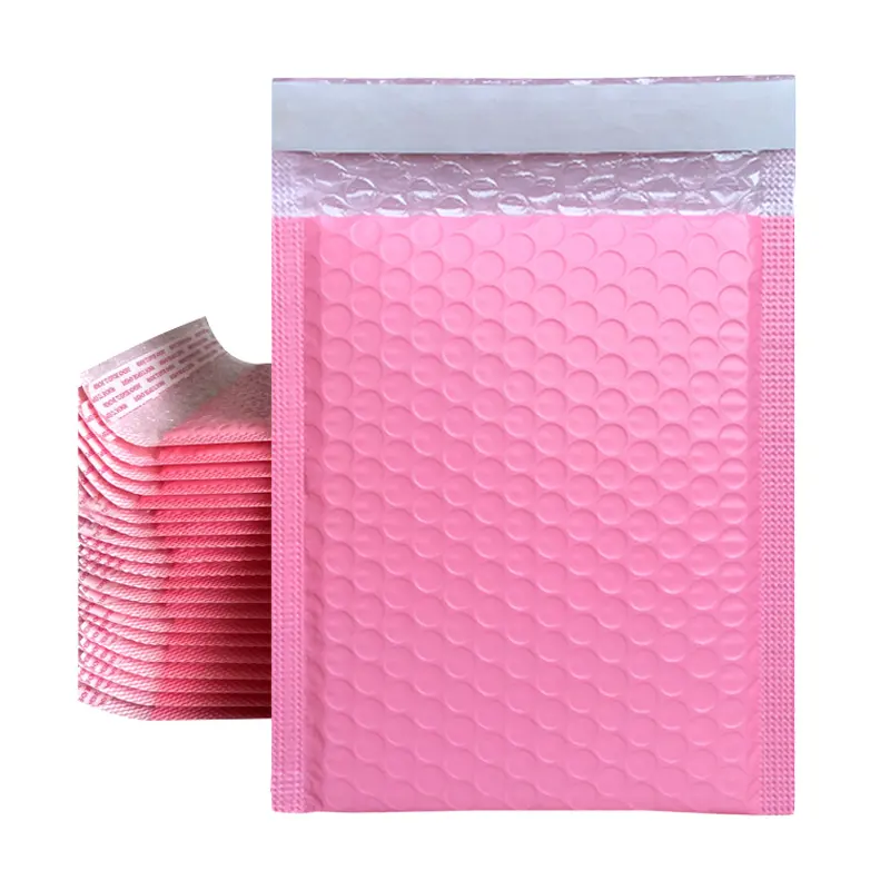 Oem Stock 친환경 맞춤형 블랙 핑크 우편물 강력 접착 에어백 포장 우편 눈물 방지 버블 패딩 봉투