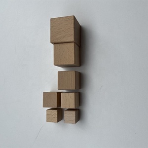 Khối gỗ beech hình vuông, góc bo tròn, khối gỗ trơn tùy chỉnh để làm đồ chơi xếp hình tự chế - Product Image 4