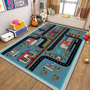 <span class=keywords><strong>Tapis</strong></span> de jeu pour bébé, motif de dessin animé imprimé en polyester, <span class=keywords><strong>tapis</strong></span> éducatif pour garçons et filles, lettres, circulation routière, carte, vente chaude - Product Image 2