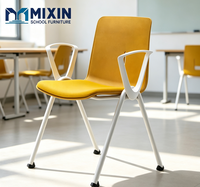 Chaise de formation moderne en plastique écologique avec accoudoirs et coussin souple, empilable, pieds en métal, pour bureau, réunion, école, visiteur, salle d'attente