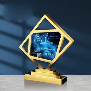 Tùy chỉnh thiết kế xin chúc mừng khắc in ấn <span class=keywords><strong>Trophy</strong></span> kim loại pha lê kinh doanh cuộc thi Giải thưởng - Product Image 3