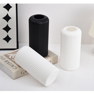 White <b>Plastic</b> Customizable <b>Vase</b> with Floral Pattern Packaged for Artificial Floral Arrangements Living Room Decor - Product Image 3