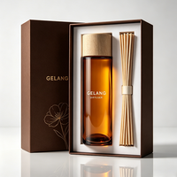Bouteille diffuseur de parfum moderne en verre de luxe, ronde, 50 ml, 100 ml, 150 ml, 200 ml, couleur ambre