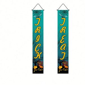 Custom CMYK Printed Hanging <b>Banners</b> with ABS Poles Portable for Halloween Valentine's Day Thanksgiving & Various Festivals - Product Image 1