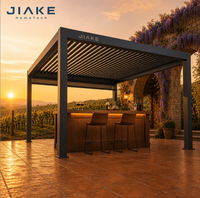 Jiake 6063-T5 Aluminium-Pergola mit Motorisiertem Lamellendach für Weinberg, Anwesen, Hinterhof, Terrasse, Garten, Pavillon und Außenbereich