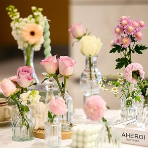 Vasi <span class=keywords><strong>in</strong></span> <span class=keywords><strong>Vetro</strong></span> Trasparente per Fiori, Set <span class=keywords><strong>di</strong></span> Mini Vasi Decorativi per Centrotavola Matrimoniali e Arredamento Casa - Product Image 3