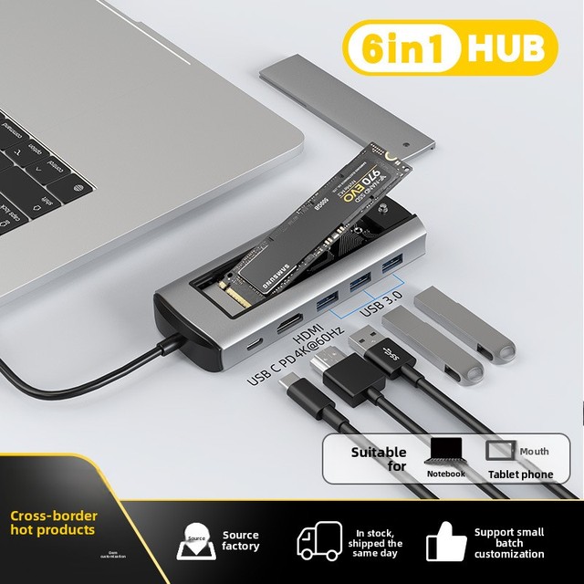 Type-C for Multi-Function USB Hub with 10 Ports for SSD/M2 External Hard Drive Enclosure & Expansion Dock