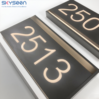 SKYSEEN conception personnalisée LED plaques d'immatriculation en métal acrylique pour numéro de chambre d'hôtel panneau lumineux 3D publicité LED numéro de maison