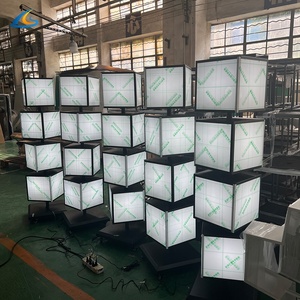 شاشة إعلانية متعددة الطبقات ، بأربعة جوانب على شكل مكعب ، شاشة دوارة رأسية - Product Image 4