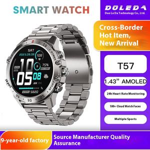 Montre connectée T57 avec écran AMOLED, robuste, pour activités de plein air, suivi de la santé, moniteur de fréquence cardiaque, oxymètre de sang, IP68 - Product Image 5