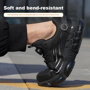 Automatic Buckle Safety <b>Shoes</b> Factory Direct Supply Steel Toe Anti Smash Anti Puncture Work Boots <b>Mens</b> Sneakers - Product Image 4