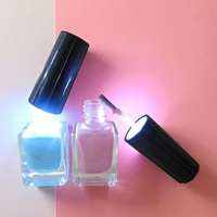 Capsules en plastique pour vernis à ongles avec lumière LED, bouchon à vis avec brosse en nylon pour flacons (couleur personnalisable par pulvérisation) – Usage cosmétique