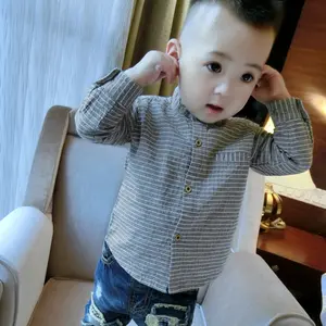 चीन आपूर्तिकर्ताओं से शरद ऋतु बच्चों लड़कों के कपड़े सूती डेनिम शर्ट
